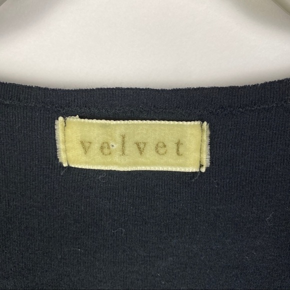 Velvet Ruffle Mesh Bow Neckline Tank Top Women's Junior Medium‎ Black - Picture 2 of 8